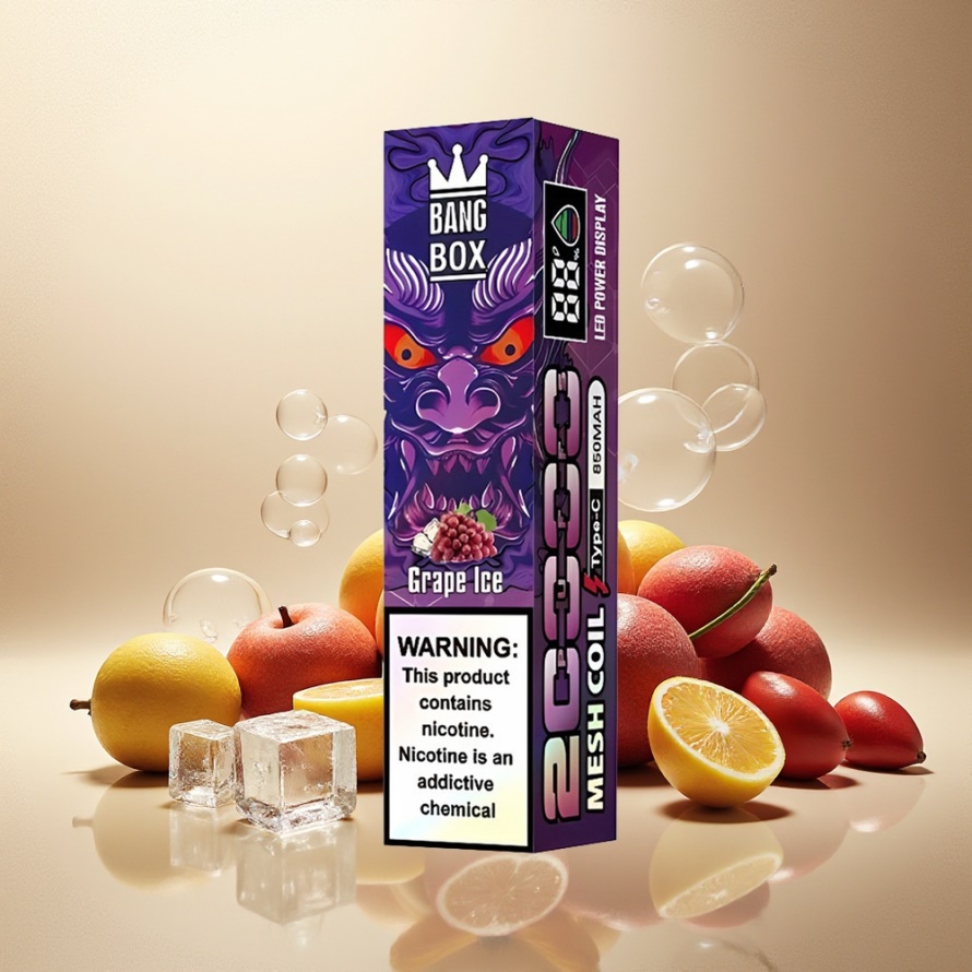 Bang Box King 20000 Puffs Engångs Vape Vindruvis Is 35ml svensk grossist Mesh Coil 850mAh