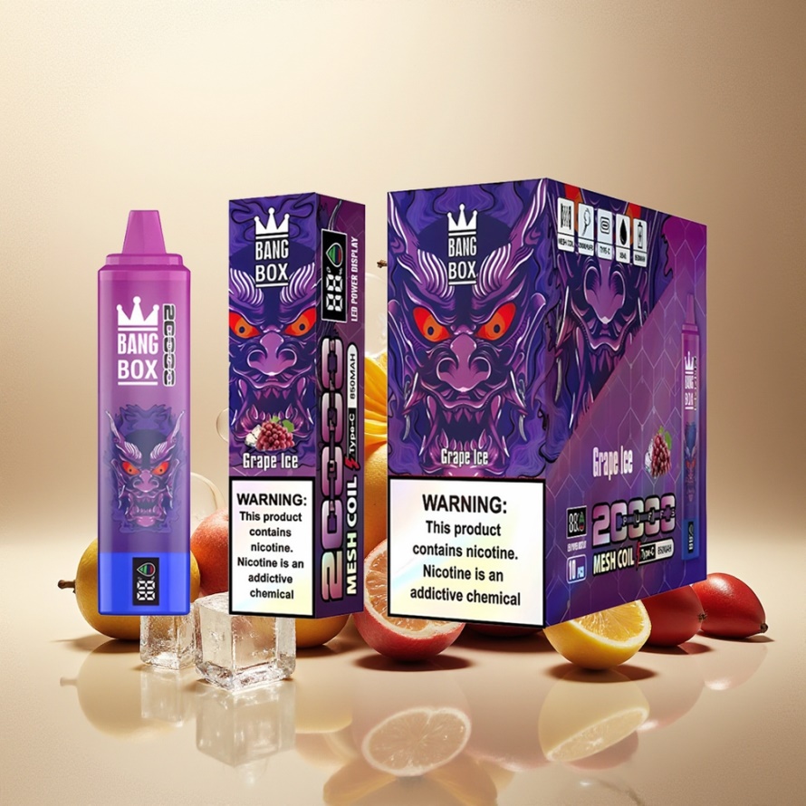 Bang Box King 20000 Puffs Engångs Vape Vindruvis Is 35ml svensk grossist Mesh Coil 850mAh