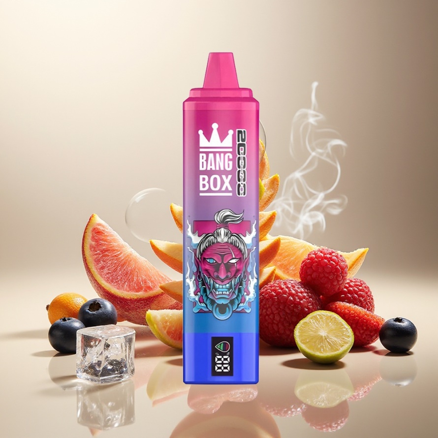 Bang Box King 20000 Puffs Svensk Grossist Engångs Vape Blåbär Sursmak Hallon Is 35ml 850mAh Mesh Coil