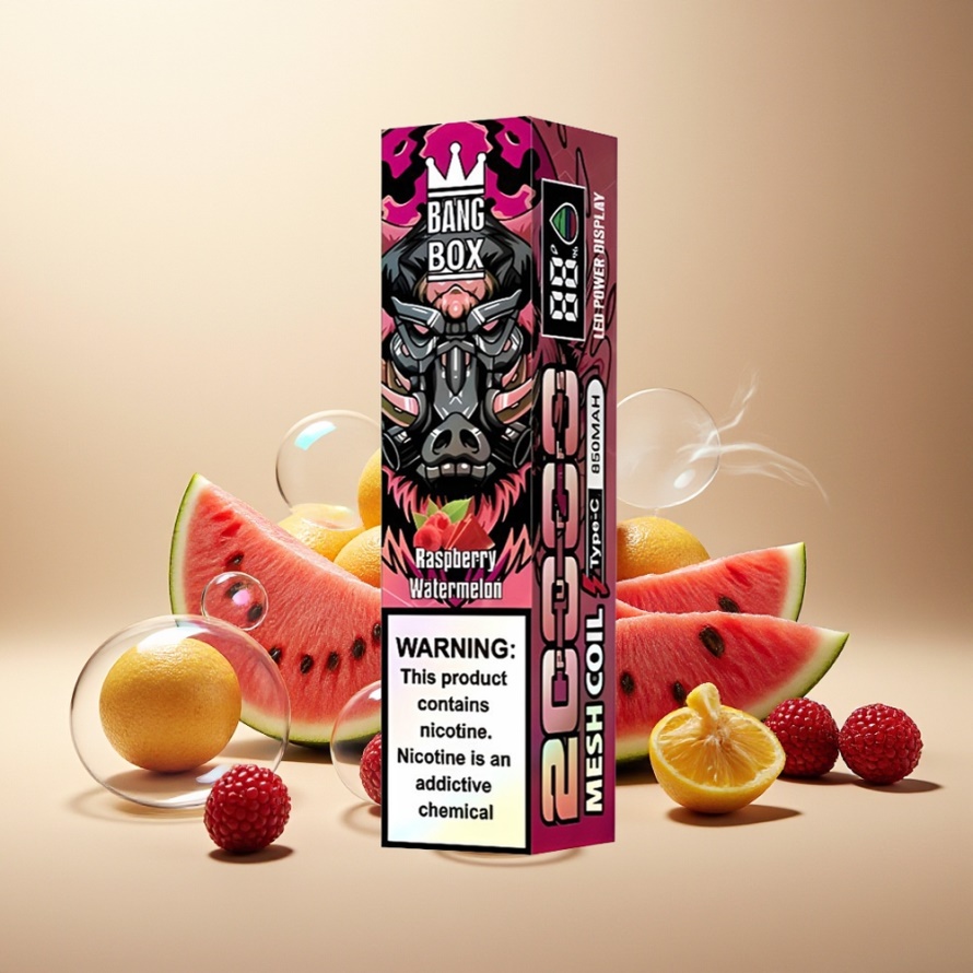 Bang Box King 20000 Puffs Svensk Grossist Engångs Vape Hallon Vattenmelon 35ml 850mAh Mesh Coil