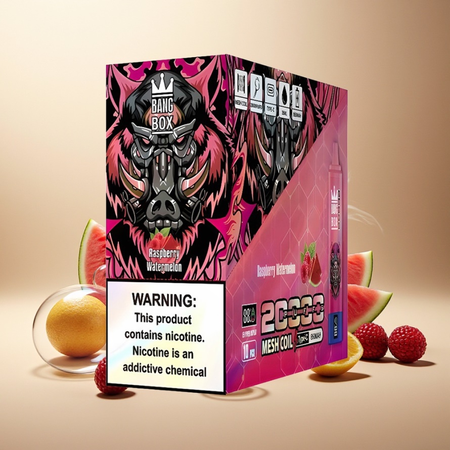 Bang Box King 20000 Puffs Svensk Grossist Engångs Vape Hallon Vattenmelon 35ml 850mAh Mesh Coil