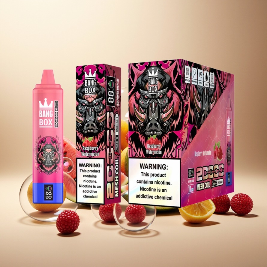 Bang Box King 20000 Puffs Svensk Grossist Engångs Vape Hallon Vattenmelon 35ml 850mAh Mesh Coil