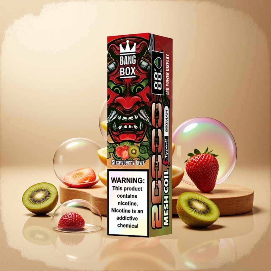 Bang Box King 20000 Puffs Svensk Grossist Engångs Vape Jordgubb Kiwi 35ml 850mAh Mesh Coil