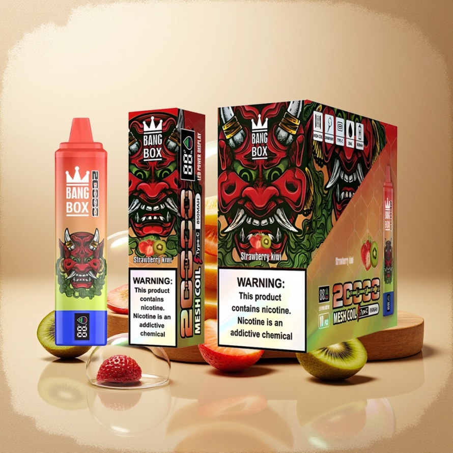 Bang Box King 20000 Puffs Svensk Grossist Engångs Vape Jordgubb Kiwi 35ml 850mAh Mesh Coil