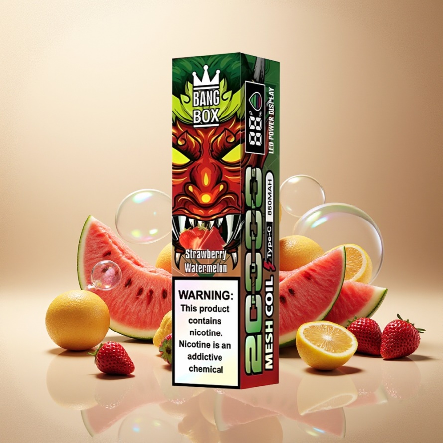 Bang Box King 20000 Puffs Svensk Grossist Engångs Vape Jordgubb Vattenmelon 35ml 850mAh Mesh Coil