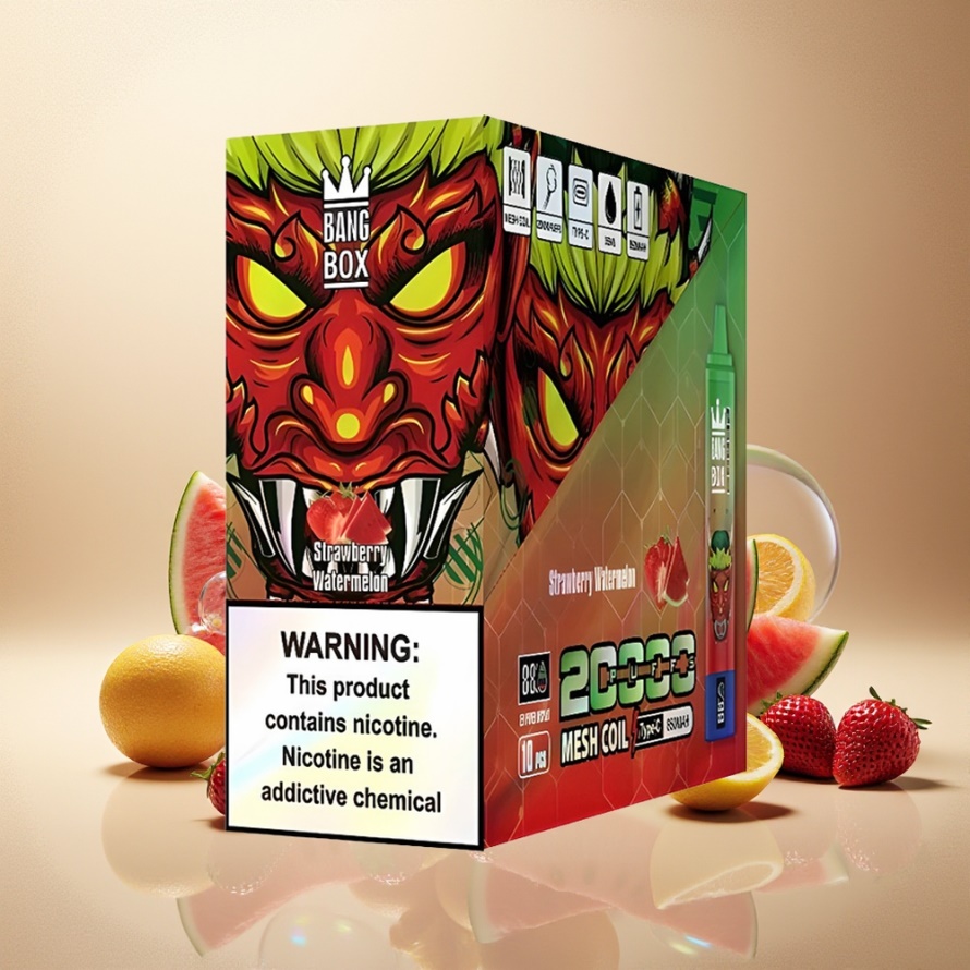 Bang Box King 20000 Puffs Svensk Grossist Engångs Vape Jordgubb Vattenmelon 35ml 850mAh Mesh Coil