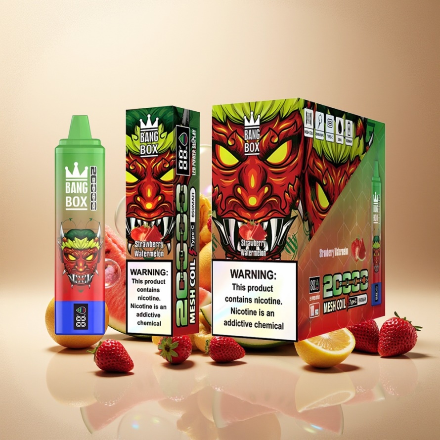 Bang Box King 20000 Puffs Svensk Grossist Engångs Vape Jordgubb Vattenmelon 35ml 850mAh Mesh Coil