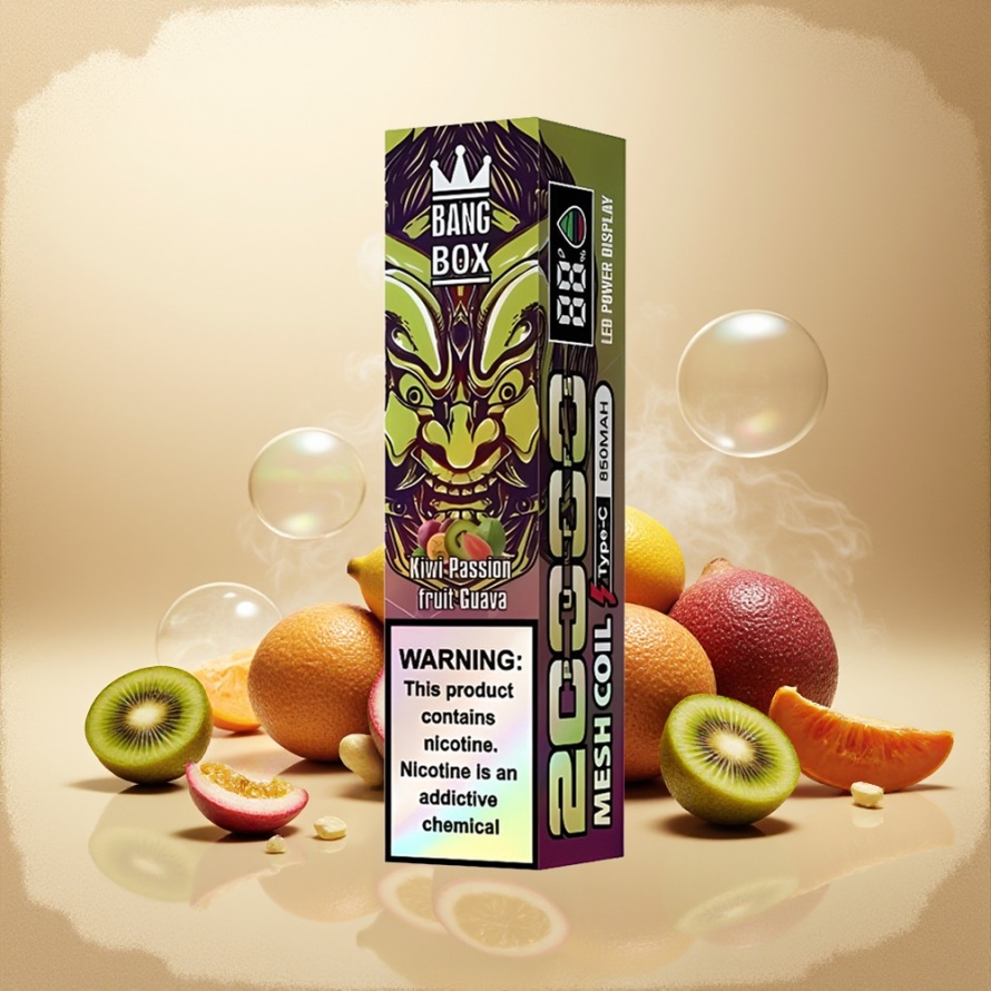 Bang Box King 20000 Puffs Svensk Grossist Engångs Vape Kiwi Passionfrukt Guava 35ml 850mAh Mesh Coil