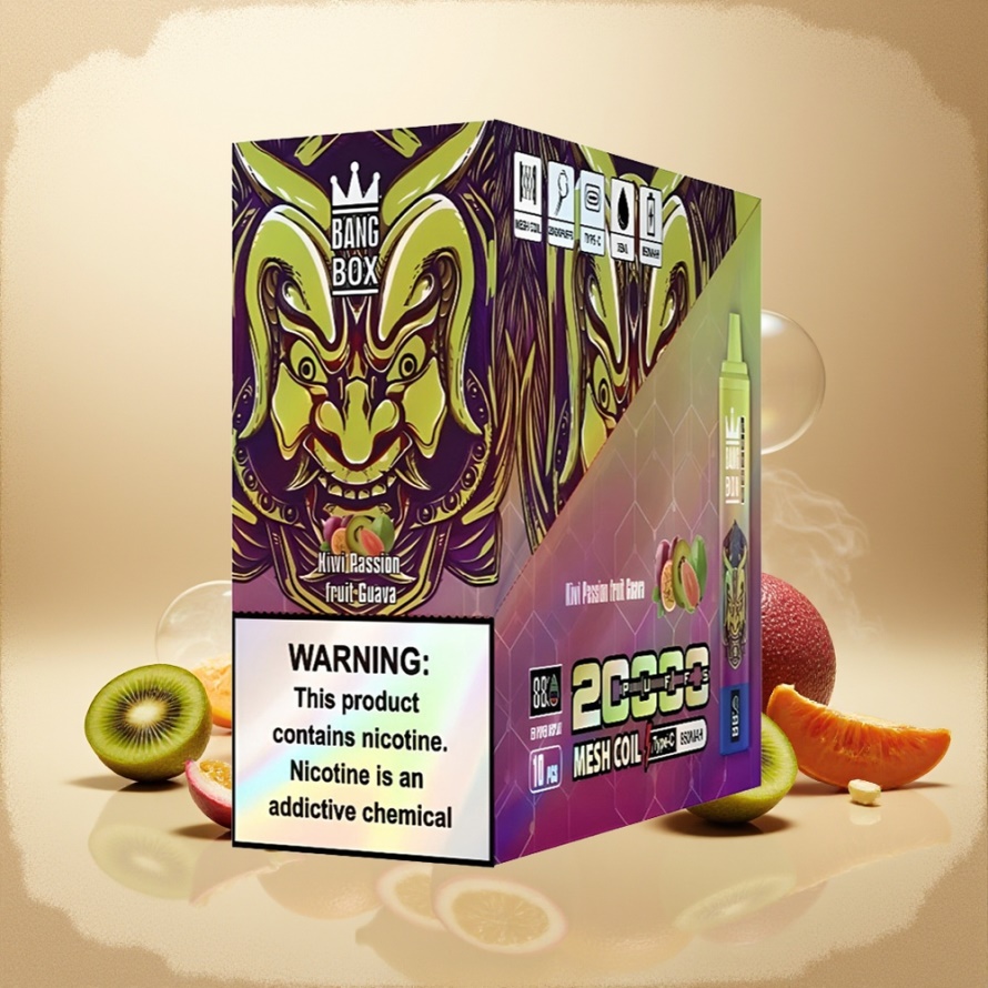 Bang Box King 20000 Puffs Svensk Grossist Engångs Vape Kiwi Passionfrukt Guava 35ml 850mAh Mesh Coil