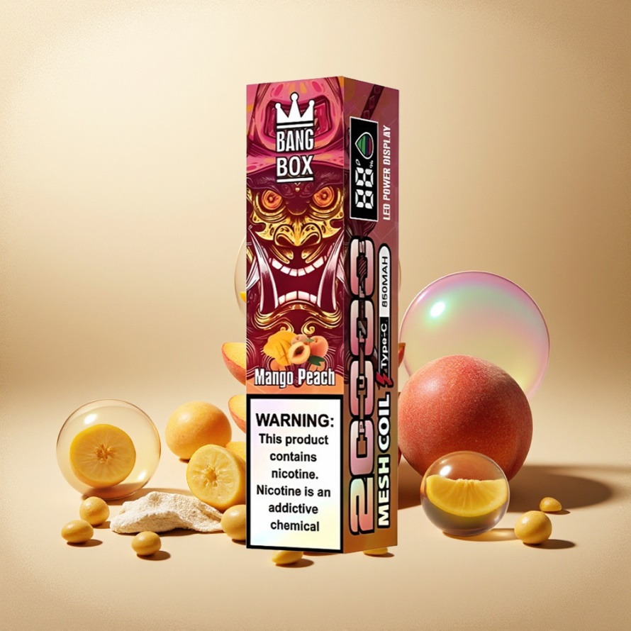 Bang Box King 20000 Puffs Svensk Grossist Engångs Vape Mango Peach (35ml, 850mAh, Mesh Coil)