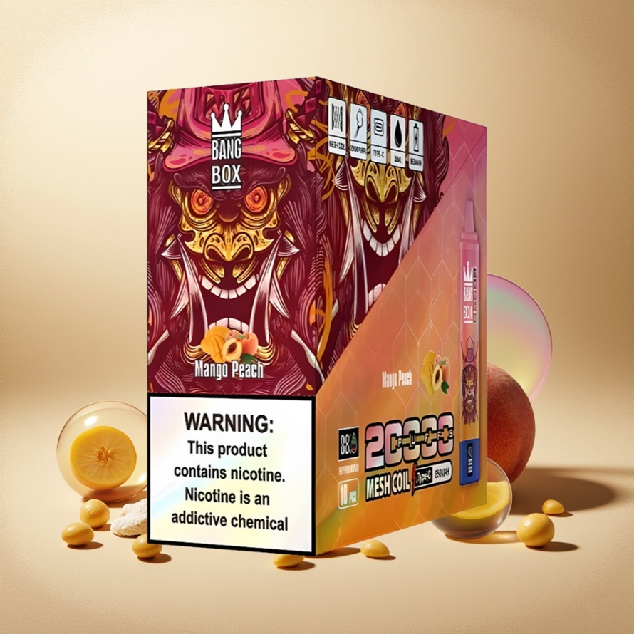 Bang Box King 20000 Puffs Svensk Grossist Engångs Vape Mango Peach (35ml, 850mAh, Mesh Coil)