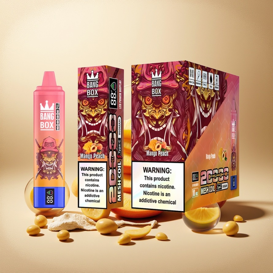 Bang Box King 20000 Puffs Svensk Grossist Engångs Vape Mango Peach (35ml, 850mAh, Mesh Coil)