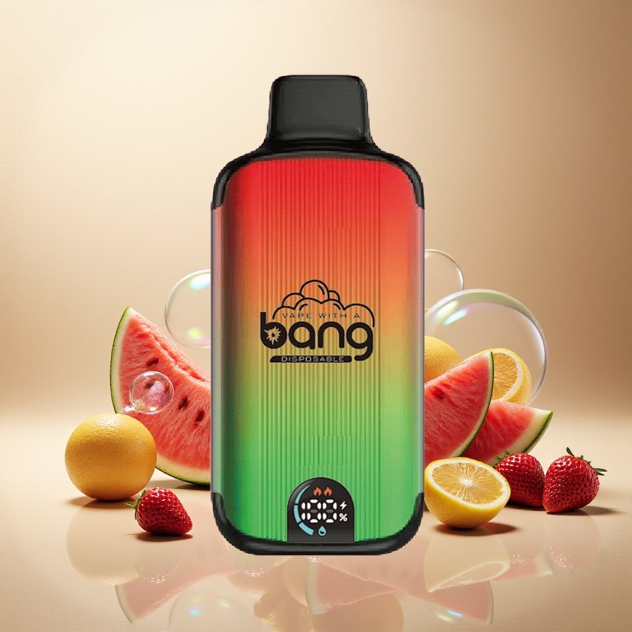 Bang 20000 Puffs Engångs Vape Jordgubb Vattenmelon Svensk Grossist med 13400 Battery & Smart Screen