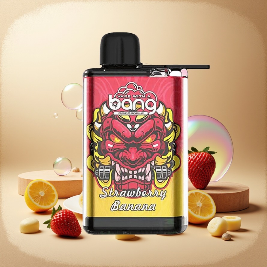 Bang 28000 Puffs Engångs Vape Jordgubb Banan 0% Nikotin 30ml svensk grossist