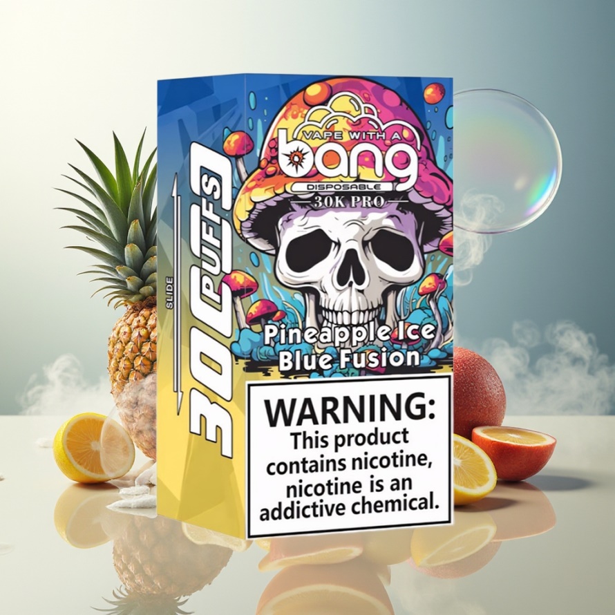 Bang 30K Pro 30000 Puffs Engångs Vape Ananas Is & Blå Fusion Svensk Grossist 36ml 550mAh Dual-Smak