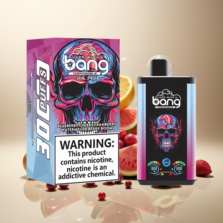 Bang 30K Pro 30000 Puffs Svensk Grossist 36ml Blåbär Körsbär Tranbär & Vattenmelon Bär Boom Dual-Smak System