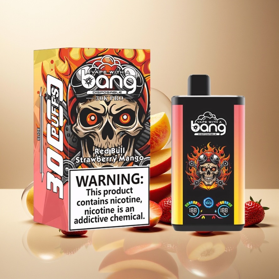 Bang 30K Pro 30000 Puffs Svensk Grossist 36ml Red Bull & Jordgubb Mango 550mAh Dual-Flavor
