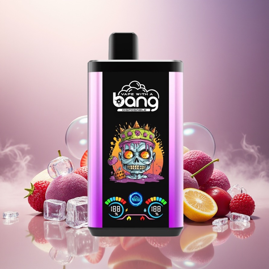 Bang 30K Pro 30000 Puffs Svensk Grossist Engångs Vape Lila Regn & Jordgubb Hallon Körsbär Is / 36ml / 550mAh / Dual-Smak System