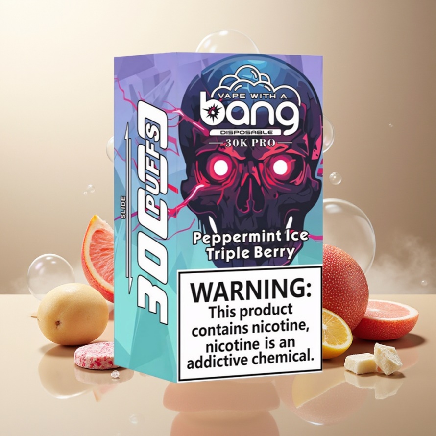 Bang 30K Pro 30000 Puffs Svensk Grossist Engångs Vape Peppermint Is & Triple Bär 36ml 550mAh Dual-Flavor