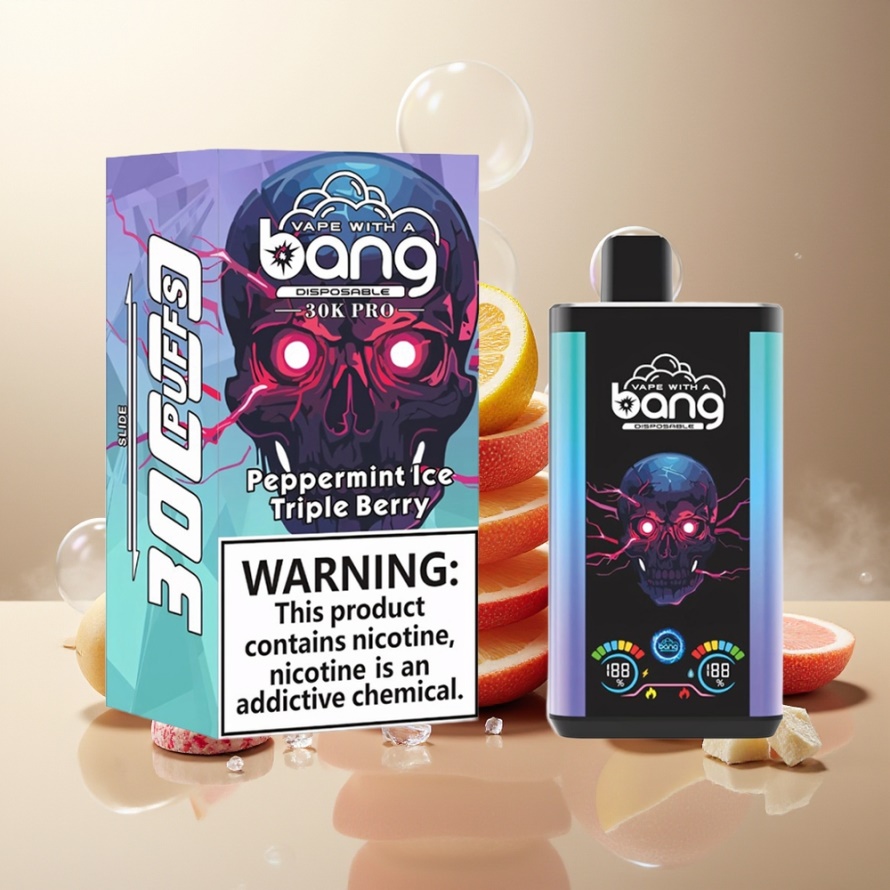 Bang 30K Pro 30000 Puffs Svensk Grossist Engångs Vape Peppermint Is & Triple Bär 36ml 550mAh Dual-Flavor