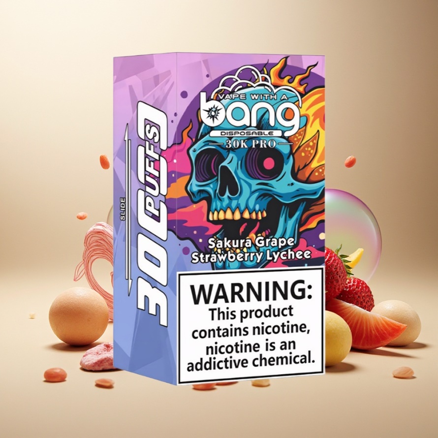 Bang 30K Pro 30000 Puffs Svensk Grossist Engångs Vape Sakura Vinbär & Jordgubb Litchi Dual-Smak System 36ml 550mAh