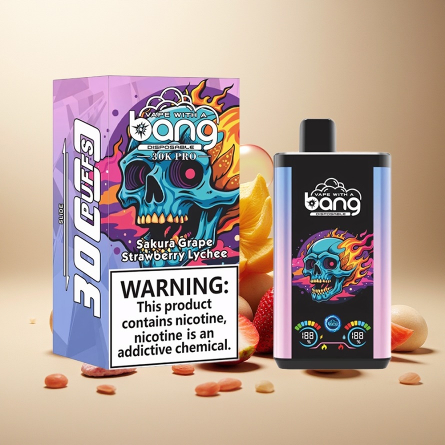 Bang 30K Pro 30000 Puffs Svensk Grossist Engångs Vape Sakura Vinbär & Jordgubb Litchi Dual-Smak System 36ml 550mAh
