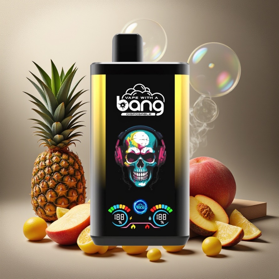 Bang 30K Pro 30000 Puffs Svensk Grossist Engångs Vape Svart Drak Is & Mango Ananas Persika (36ml, 550mAh, Dual-Flavor)