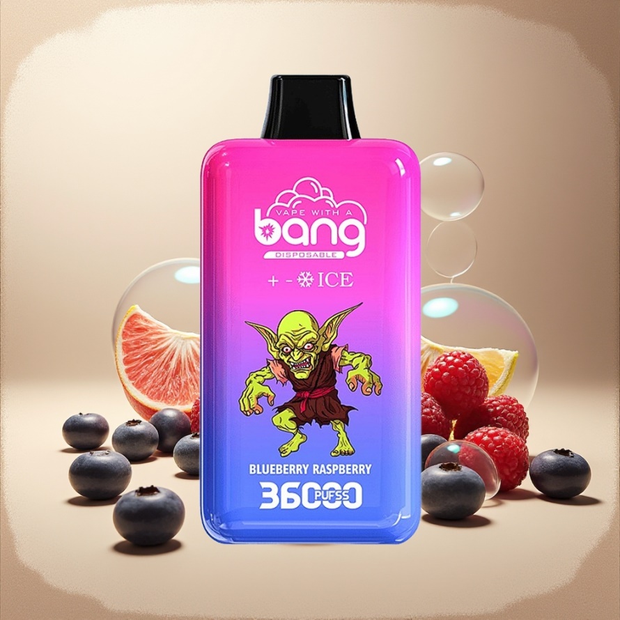 Bang 36000 Ice Level Engångsenhet Blåbär Hallon 36ml 850mAh Svensk Grossist