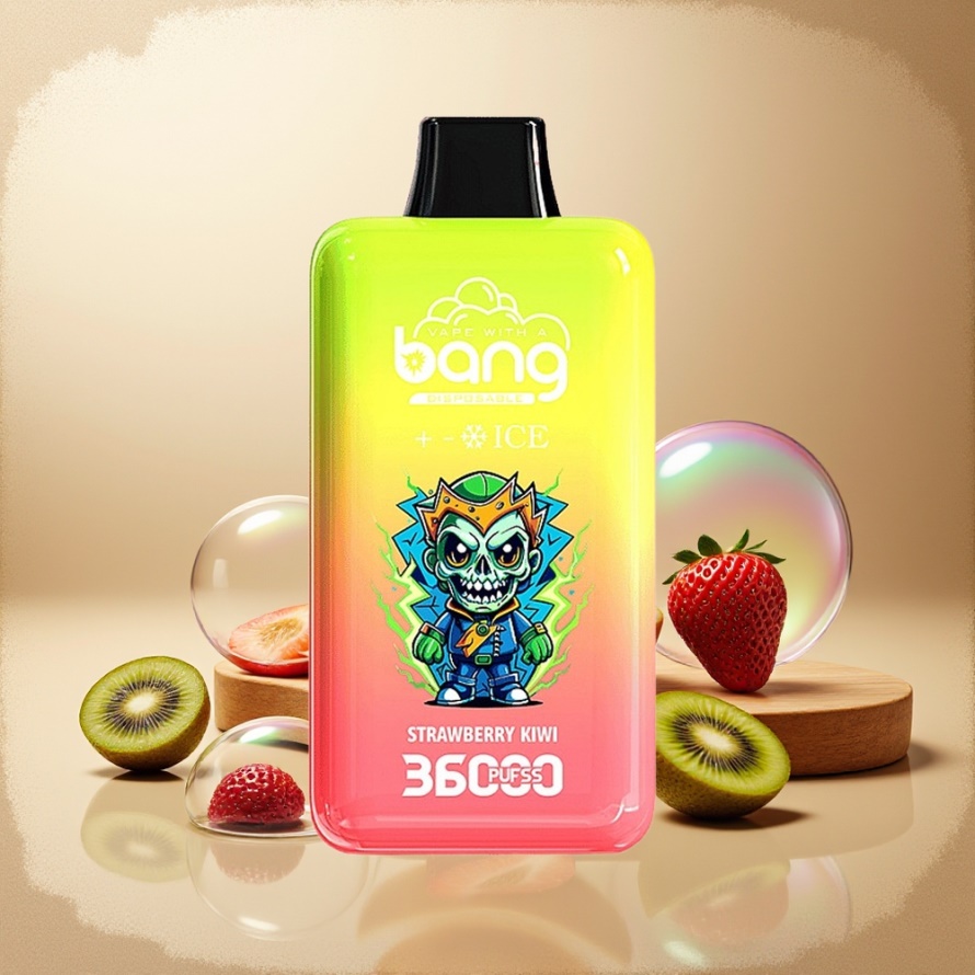 Bang 36000 Ice Level Engångsenhet Jordgubb-Kiwi 36ml 850mAh Svensk Grossist