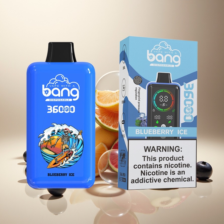 Bang 36000 Power Engångs Vape Blåbär Is med 36ml E-Liquid och 850mAh Battery - Svensk Grossist