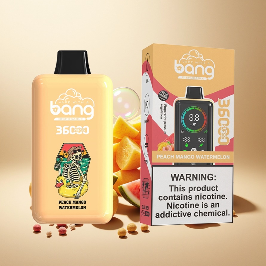Bang 36000 Power Engångs Vape Persika Mango Vattenmelon Svensk Grossist 850mAh 36ml