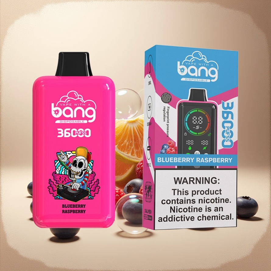 Bang 36000 Power Engångsvape Blåbär Hallon 36ml 36000 puff svensk grossist