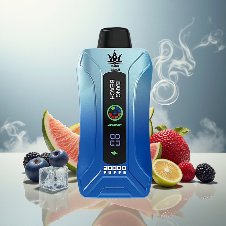 Bang Beach Smart Screen 20000 Puffs Svensk Grossist Engångs Vape Blå Hallon Is