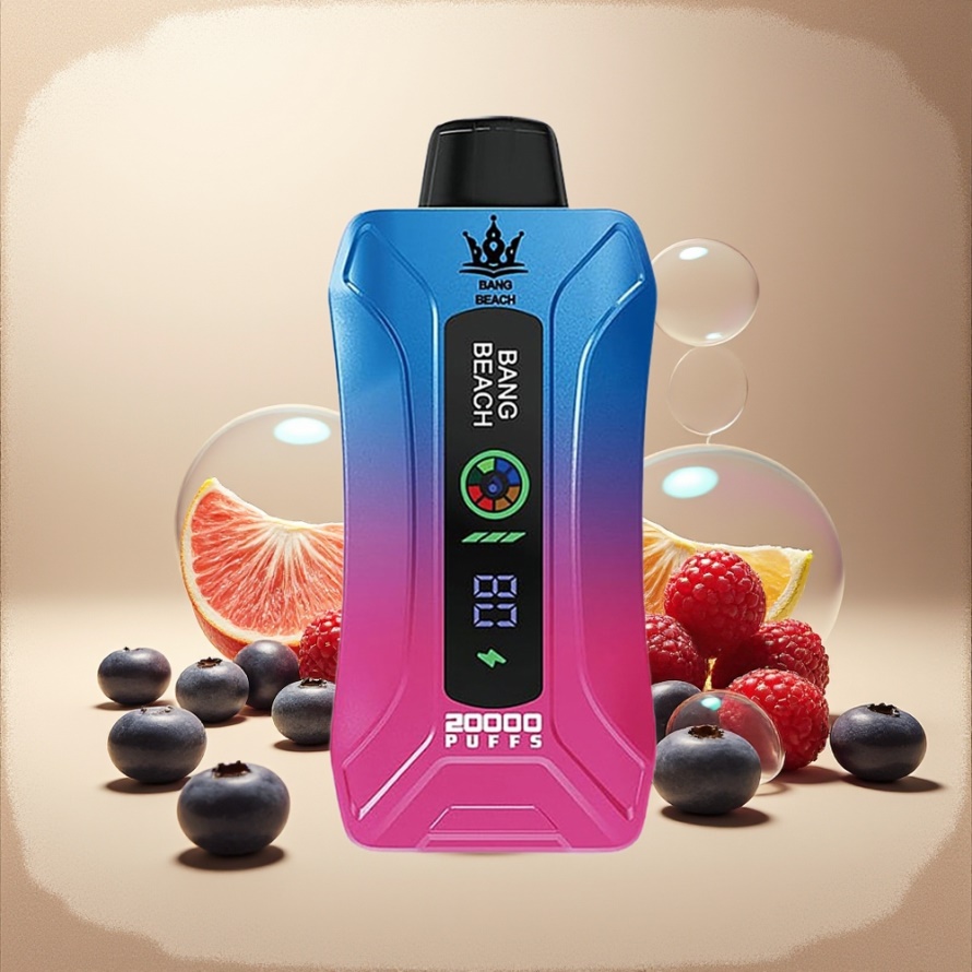 Bang Beach Smart Screen 20000 Puffs Svensk Grossist Engångsvape Blåbär Hallon 35ml 650mAh