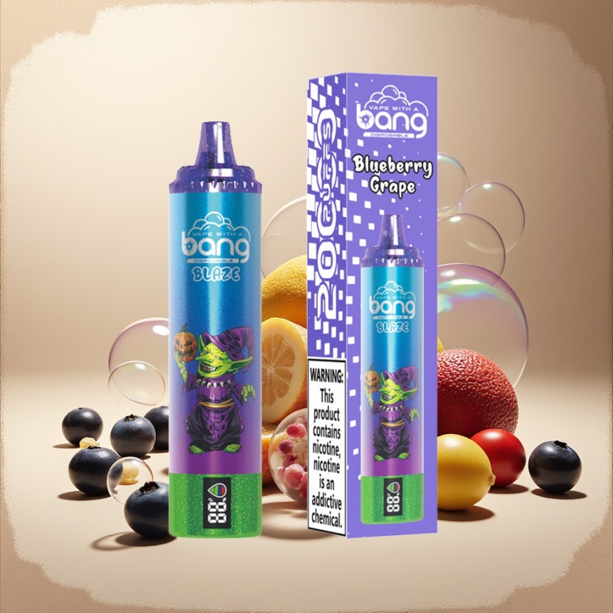 Bang Blaze Tornado 20000 Puffs Engångs Vape Blåbär Druva med Type-C & Justerbar Luftflöde 0%/2%/3%/5% Nikotin svensk grossist
