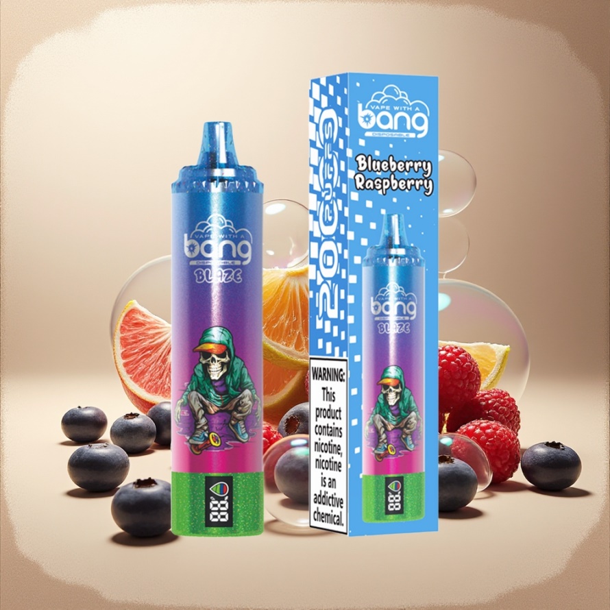 Bang Blaze Tornado 20000 Puffs Svensk Grossist Engångs Vape Blåbär Hallon med Typ-C-laddning och Anpassningsbar Luftflöde