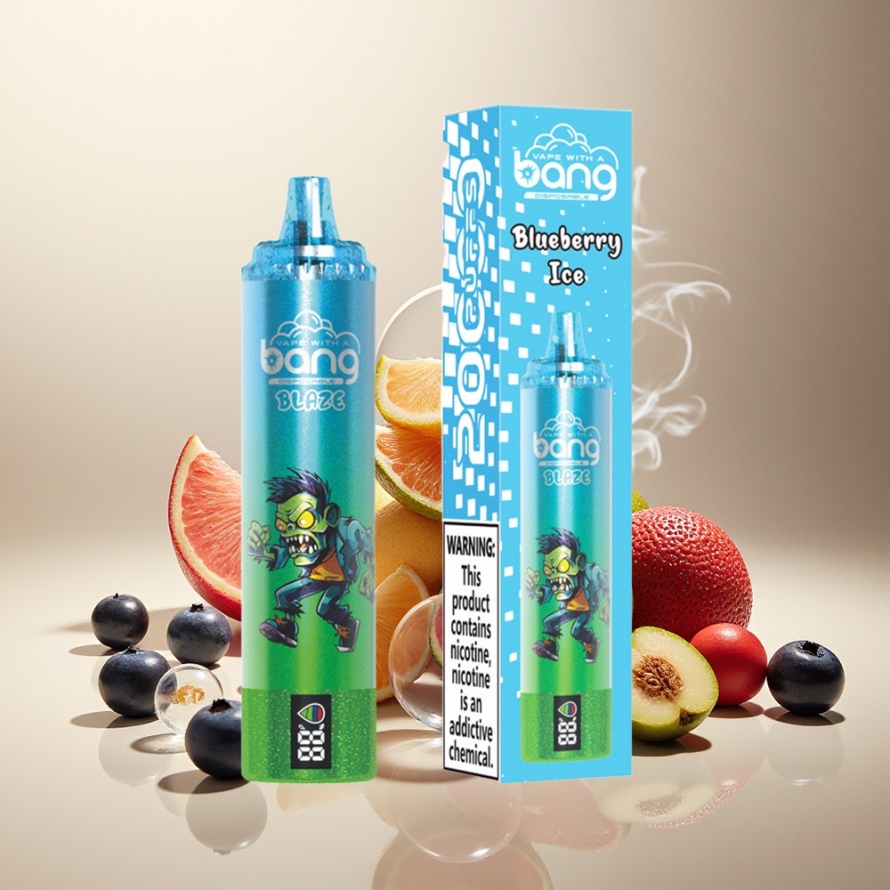 Bang Blaze Tornado 20000 Puffs Svensk Grossist Engångs Vape Blåbär Is med Typ-C-laddning & Anpassningsbar Luftflöde 0%/2%/3%/5% Nikotin