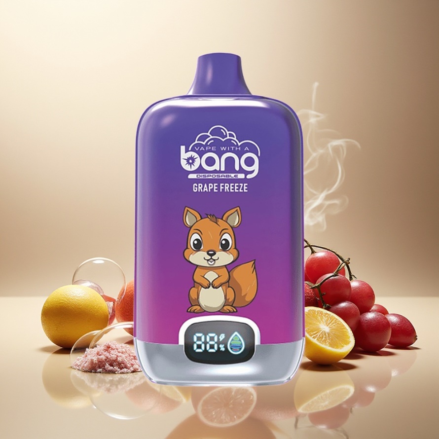 Bang Digital Box 15000 Puffs Engångs Vape Vinterns Gra (Grape Freeze) med 15ml E-liquid & Smart Digital Display - Svensk Grossist