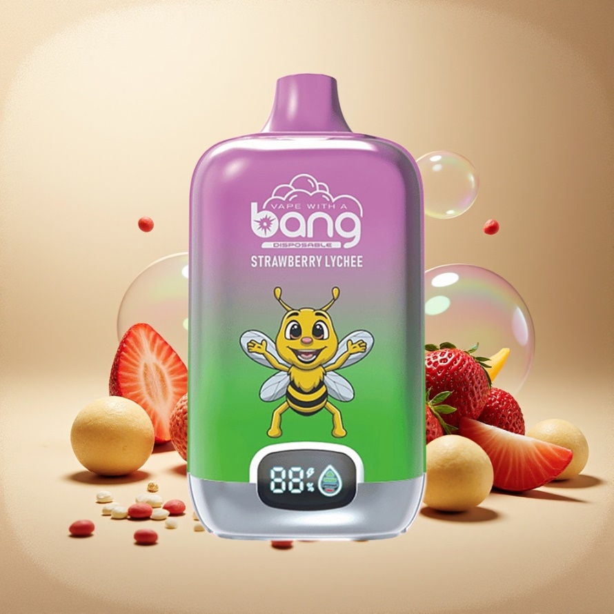 Bang Digital Box 15000 Puffs Engångsvape Jordgubb Litchi Svensk Grossist 15ml Typ-C 550mAh Digital Display