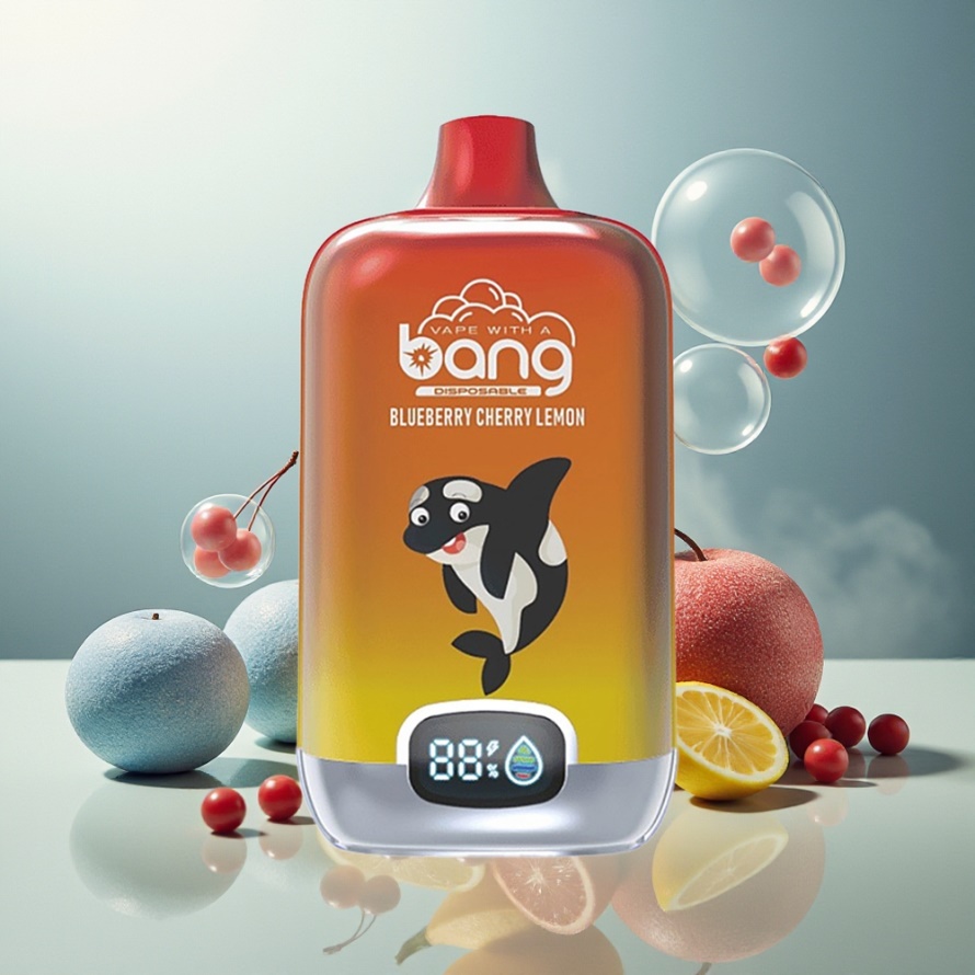 Bang Digital Box 15000 Puffs Svensk Grossist Engångs Vape Blå Körsbär Citron med 15ml E-liquid & Smart Digital Display
