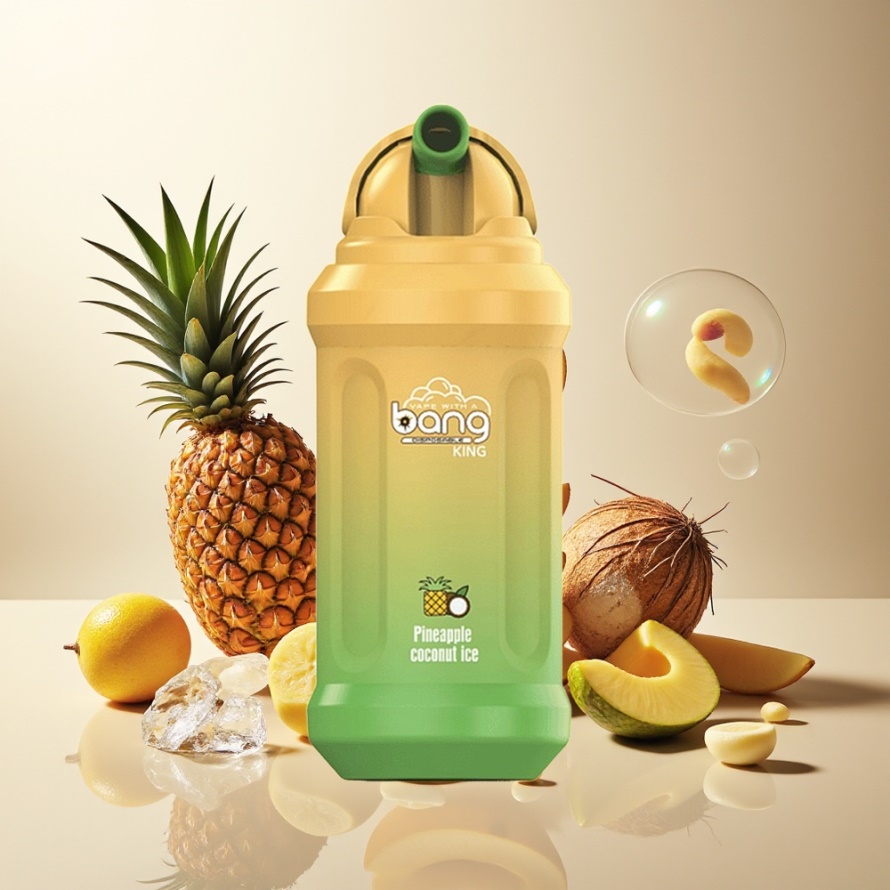 Bang King 12000 Puffs Svensk Grossist Engångs Vape Ananas Kokos Is 23ml 650mAh 5% Nikotin Mesh 1.2 Ohm