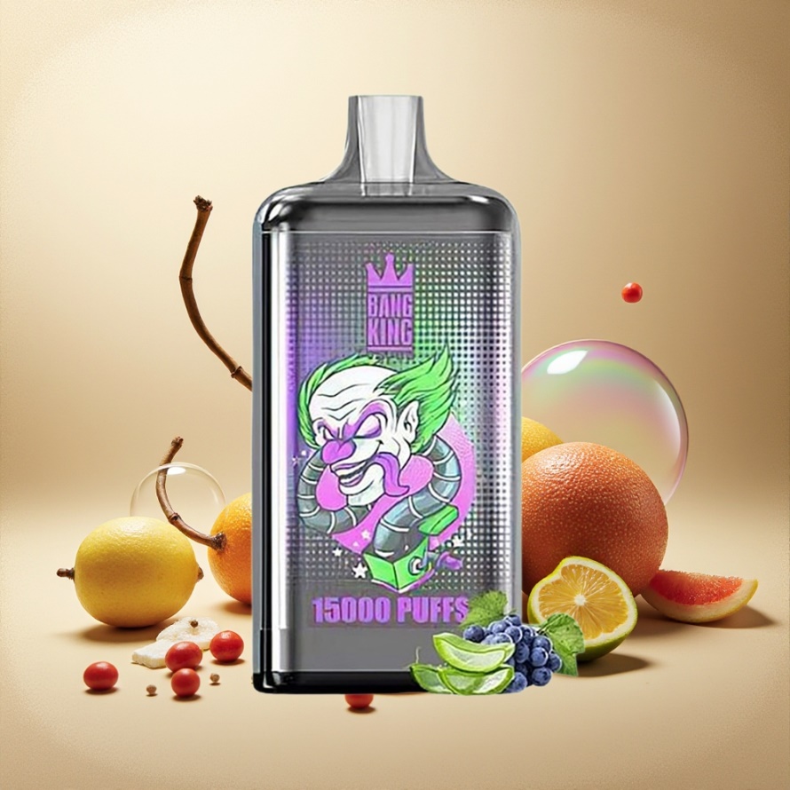Bang King 15000 Puffs Svensk Grossist Engångs E-cigarett Aloe Druva Färgglad Design