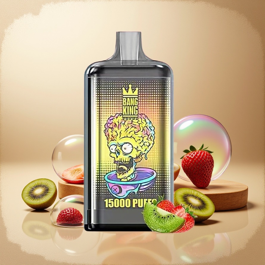 Bang King 15000 Puffs Svensk Grossist Engångs Vape Jordgubb Kiwi 21ml 550mAh Färgglad Design