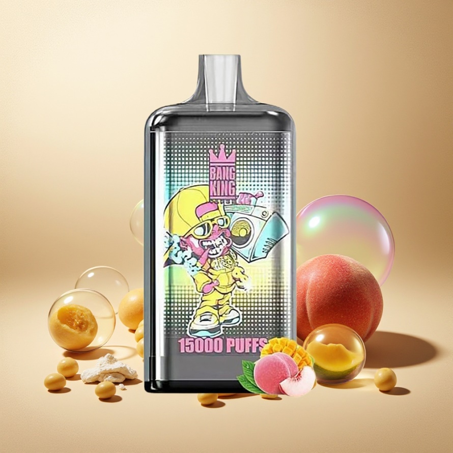 Bang King 15000 Puffs Svensk Grossist Engångs Vape Persika Mango Färgglad Design 21ml