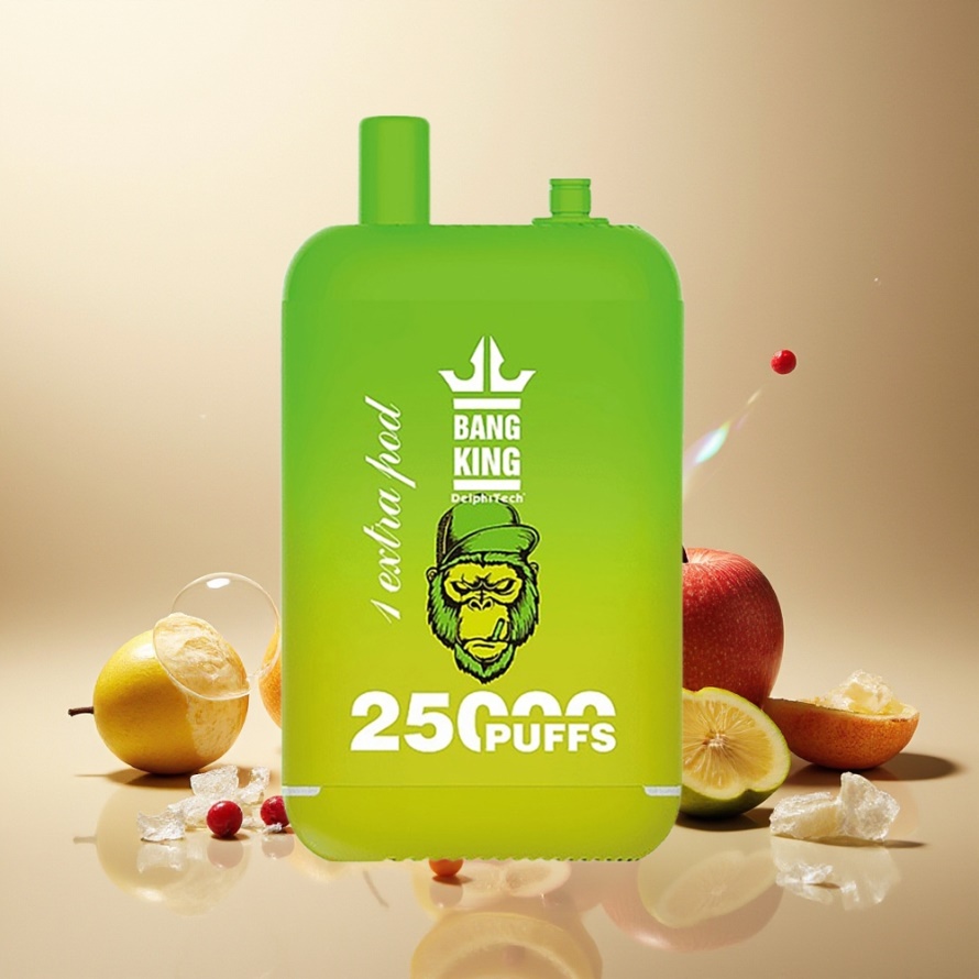 Bang King 25000 Puffs Engångs Vape Suräpple Is – Svensk Grossist – 46ml, 650mAh, Dual Pod