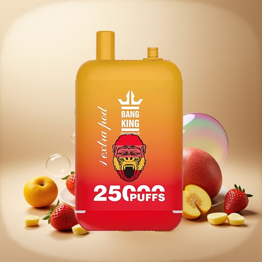 Bang King 25000 Puffs Svensk Grossist Engångs Vape Jordgubb Mango 46ml Dual Pod