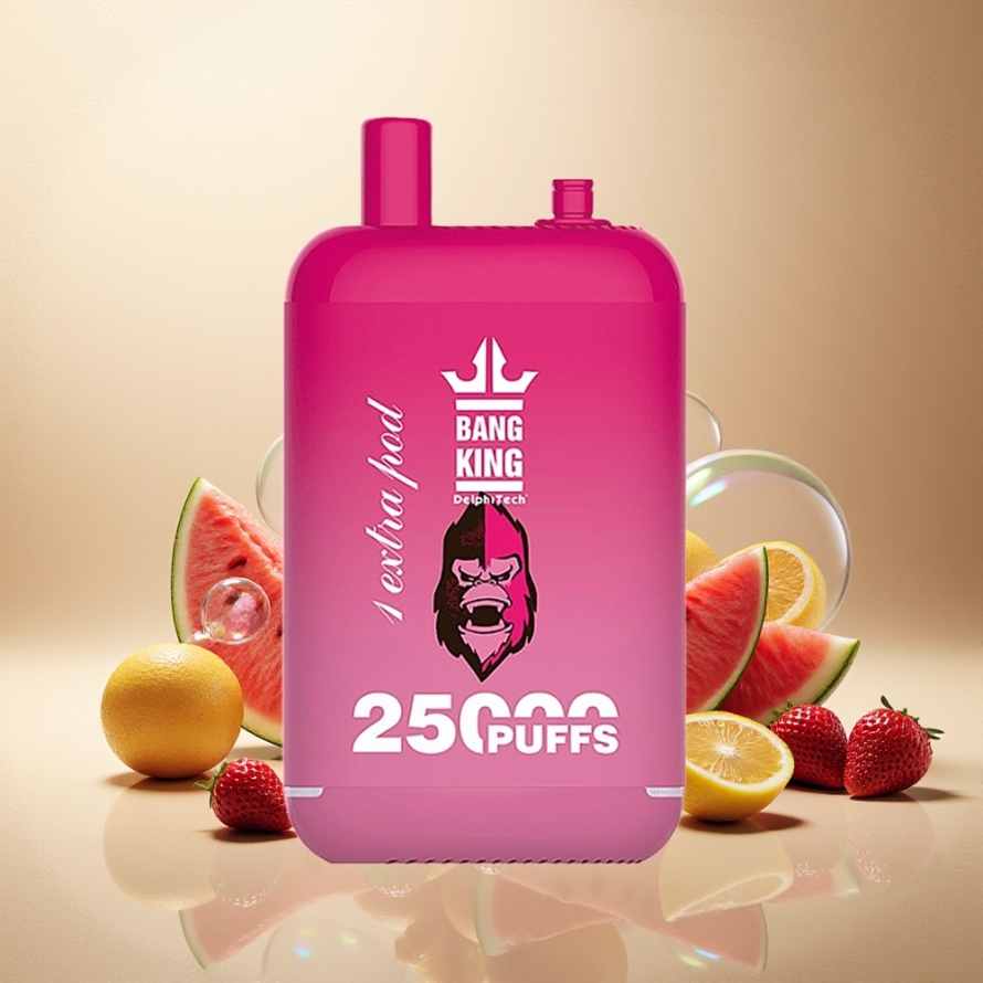 Bang King 25000 Puffs Svensk Grossist Engångs Vape Jordgubb Vattenmelon 46ml Dual Pod