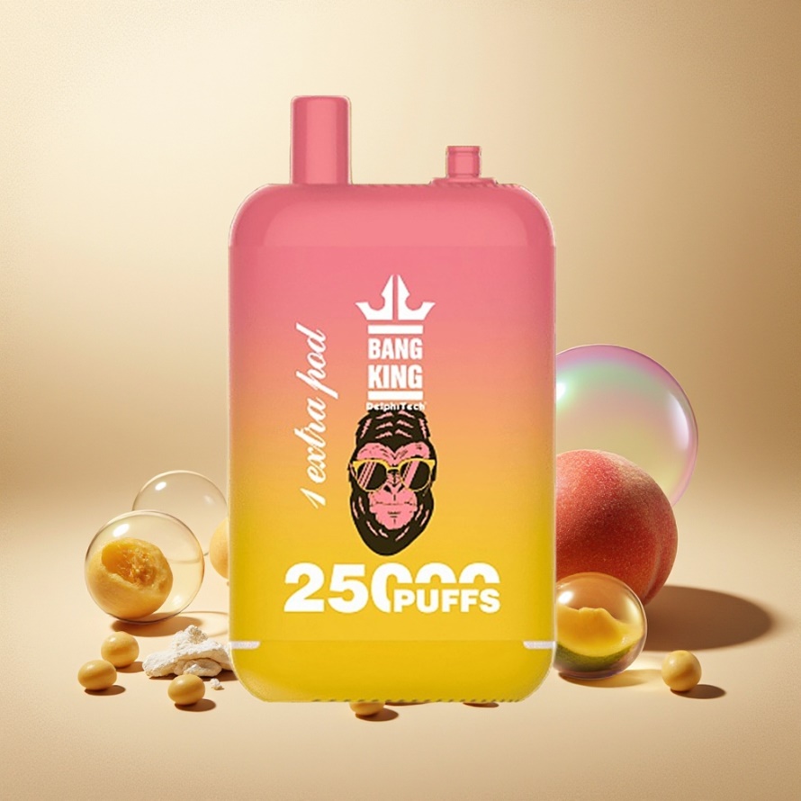 Bang King 25000 Puffs Svensk Grossist Engångs Vape Persika Mango 46ml Dual Pod