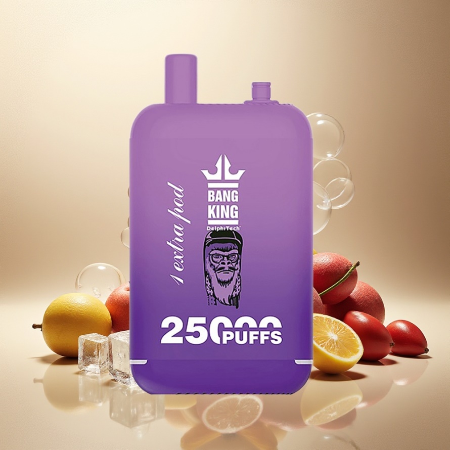 Bang King 25000 Puffs Svensk Grossist Engångs Vape Vinterns Druva Is med 46ml & Dual Pod