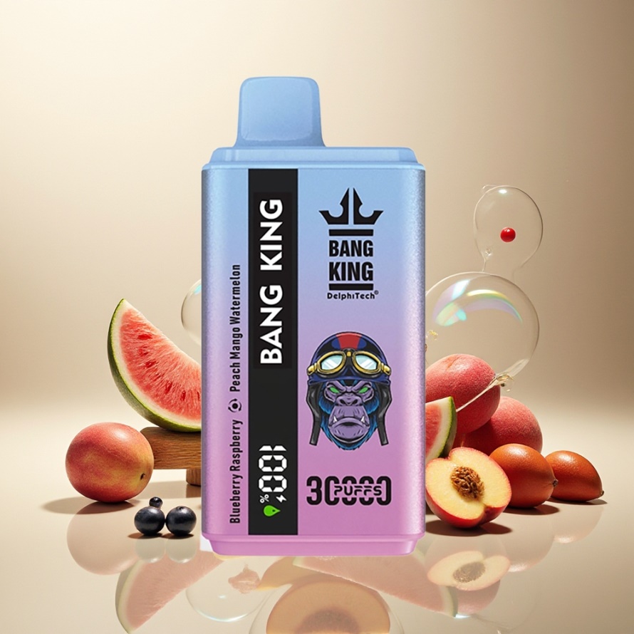 Bang King 30000 Puffs Engångs Vape Blåbär Hallon Persika Mango Vattenmelon 36ml 550mAh Svensk Grossist